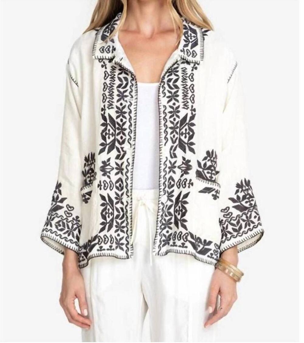 Johnny Was Pete & Greta Canterbury Linen Jacket size XL